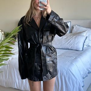 Princess Polly Black Leather Jacket Dress